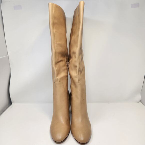 Gibson Latimer Alexis Tan Leather Knee High Block Heel Boots Women Size 9.5M - Picture 2 of 11